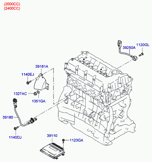 Hyundai 39180-27400 - Датчик імпульсів, колінчастий вал autozip.com.ua