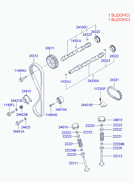 KIA 24312 22611 - Ремінь ГРМ autozip.com.ua