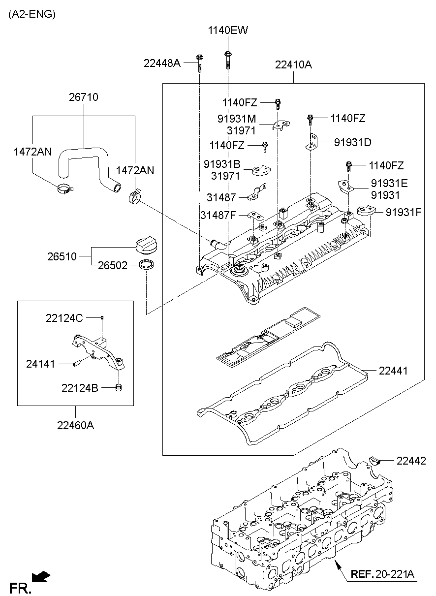 Hyundai 22441-4A400 - Прокладка клапанної кришки autozip.com.ua