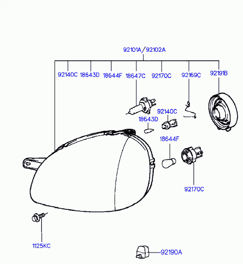 Hyundai 18647-61566E - Bulb - halogen autozip.com.ua