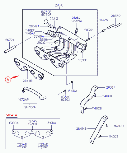 Hyundai 28411-02500 - Прокладка, впускний колектор autozip.com.ua