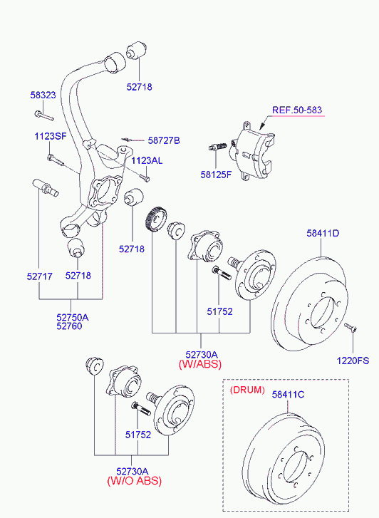 Hyundai 5272038700 - Поворотний кулак, підвіска колеса autozip.com.ua