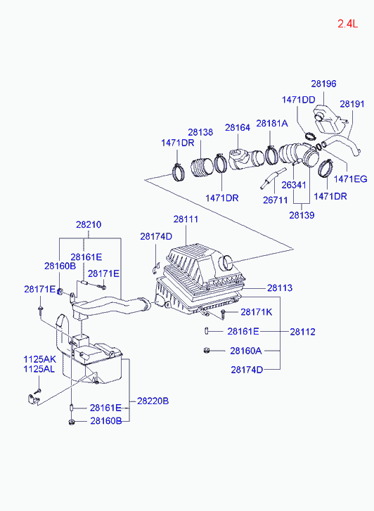 KIA 28164-38080 - Датчик потоку, маси повітря autozip.com.ua