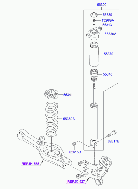 KIA 55300A6000 - Амортизатор autozip.com.ua