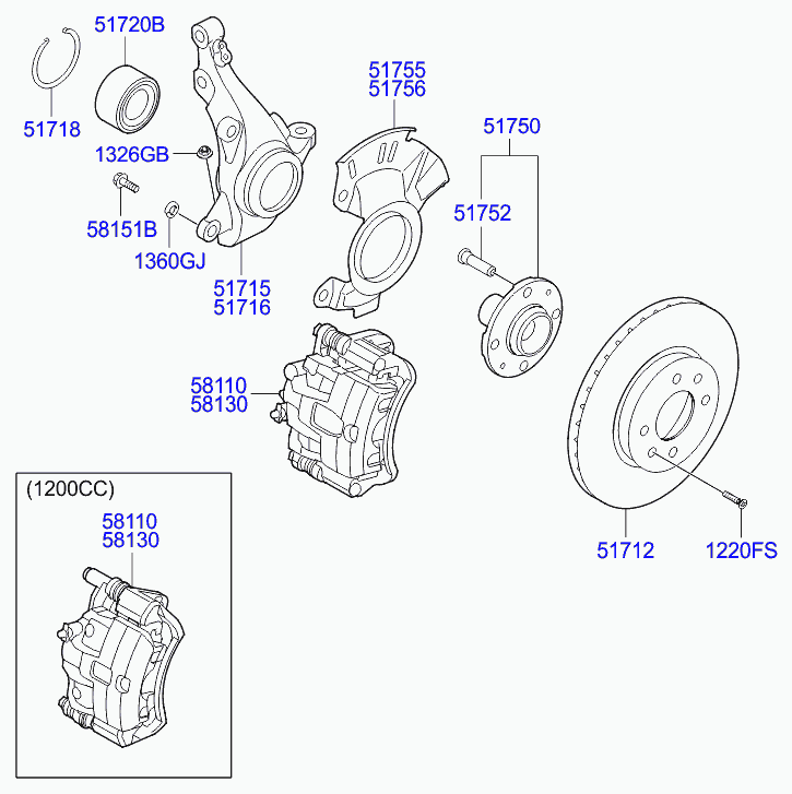 KIA 58110-1J100 - Гальмівний супорт autozip.com.ua