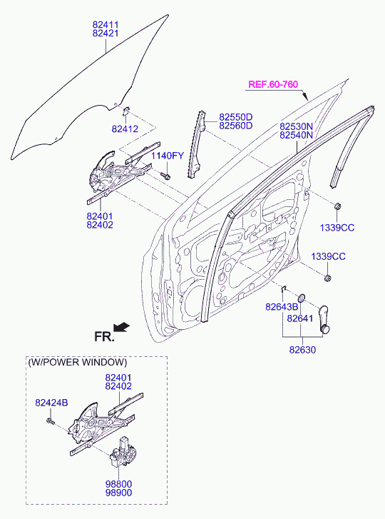 Hyundai 98810-1J110 - Підйомний пристрій для вікон autozip.com.ua