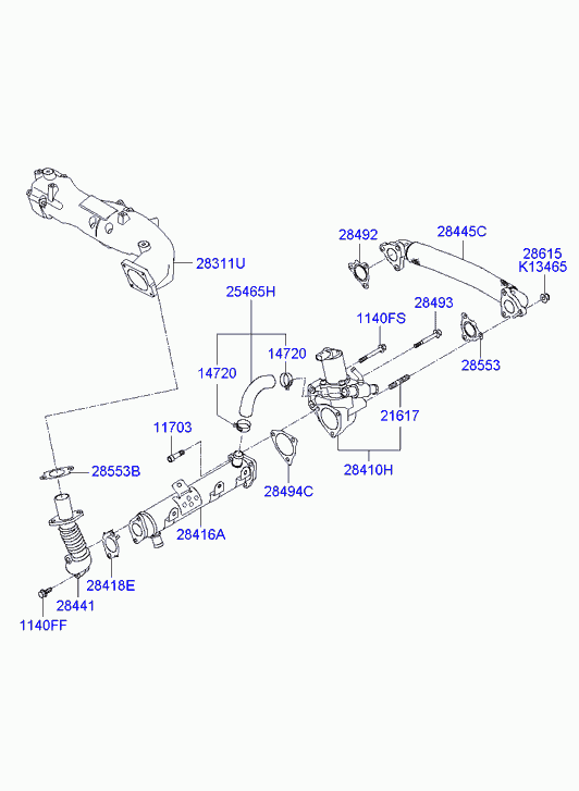 KIA 28487-3A000 - Прокладка, клапан повернення ОГ autozip.com.ua