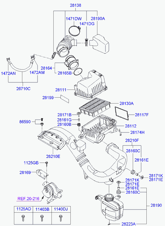Hyundai 281643C100 - Датчик тиску повітря autozip.com.ua
