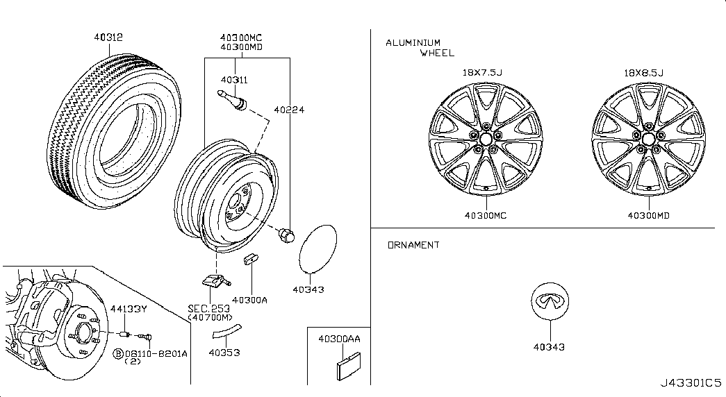 NISSAN 40224-JK00A - NUT-ROAD WHEEL autozip.com.ua