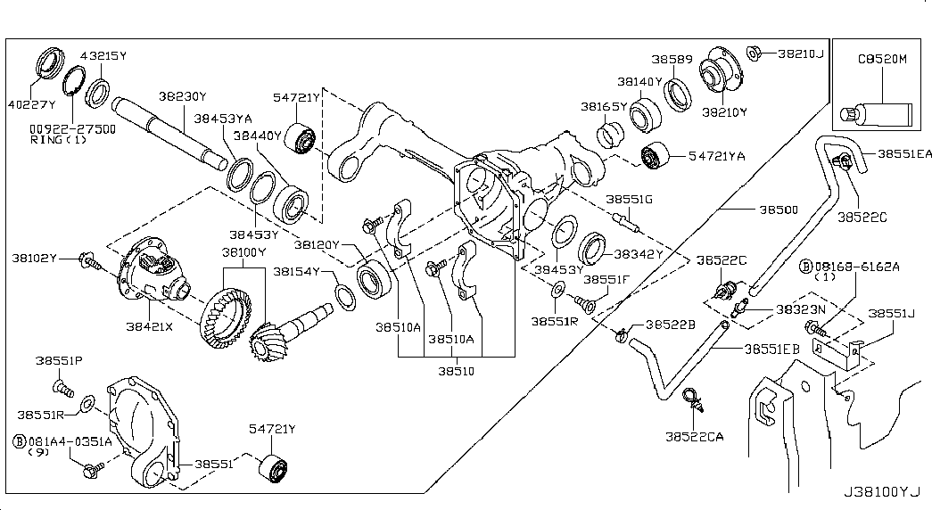 NISSAN 38189AR00A - Ущільнене кільце, диференціал autozip.com.ua