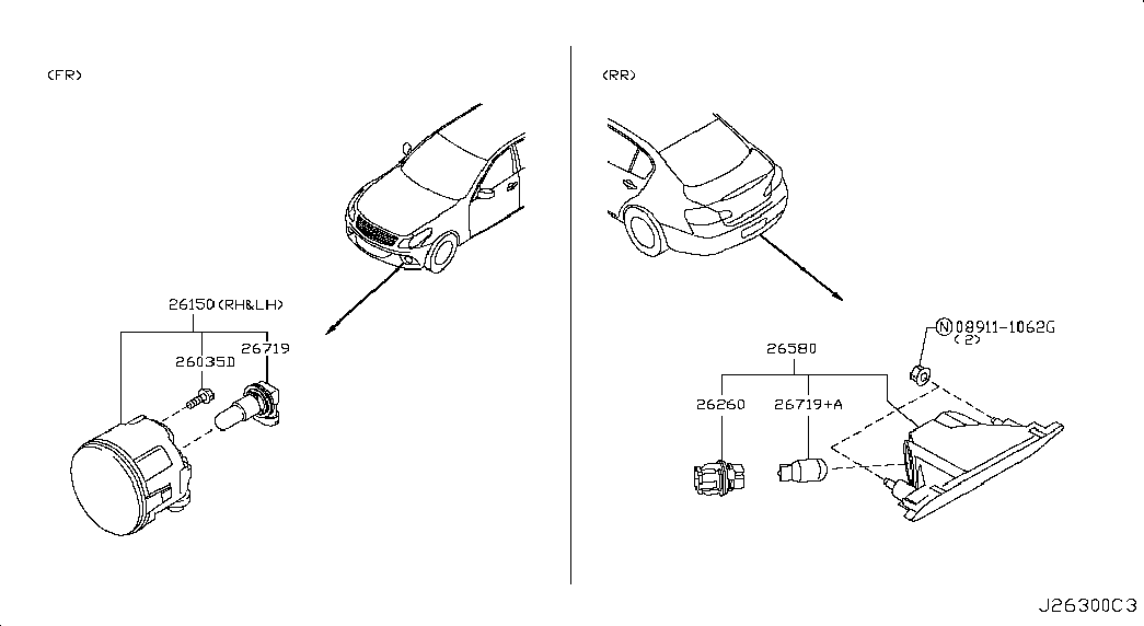 NISSAN B62964A001 - Лампа розжарювання, протитуманні фари autozip.com.ua