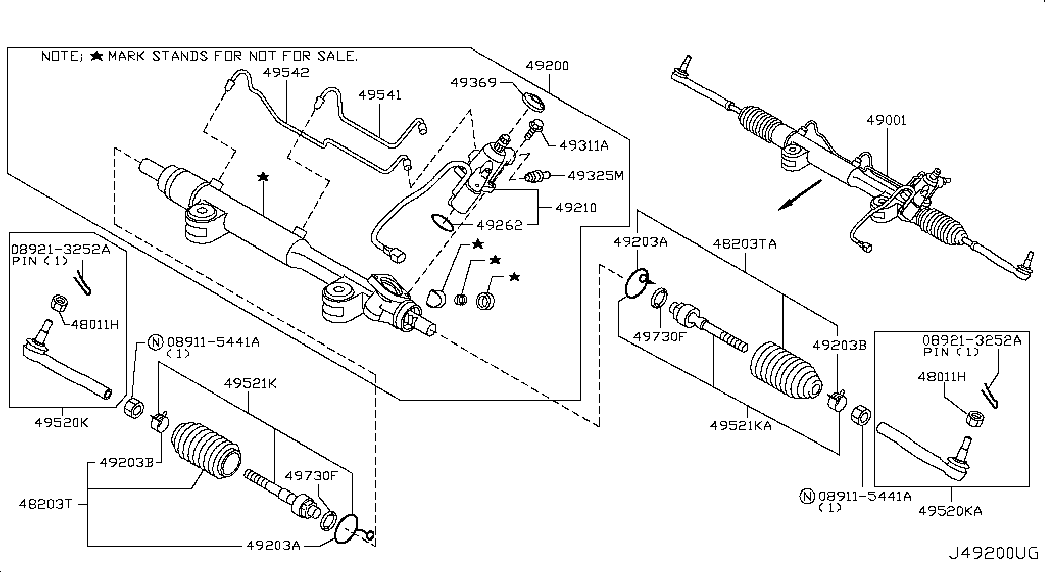 Infiniti 48640-EG026 - Наконечник рульової тяги, кульовий шарнір autozip.com.ua