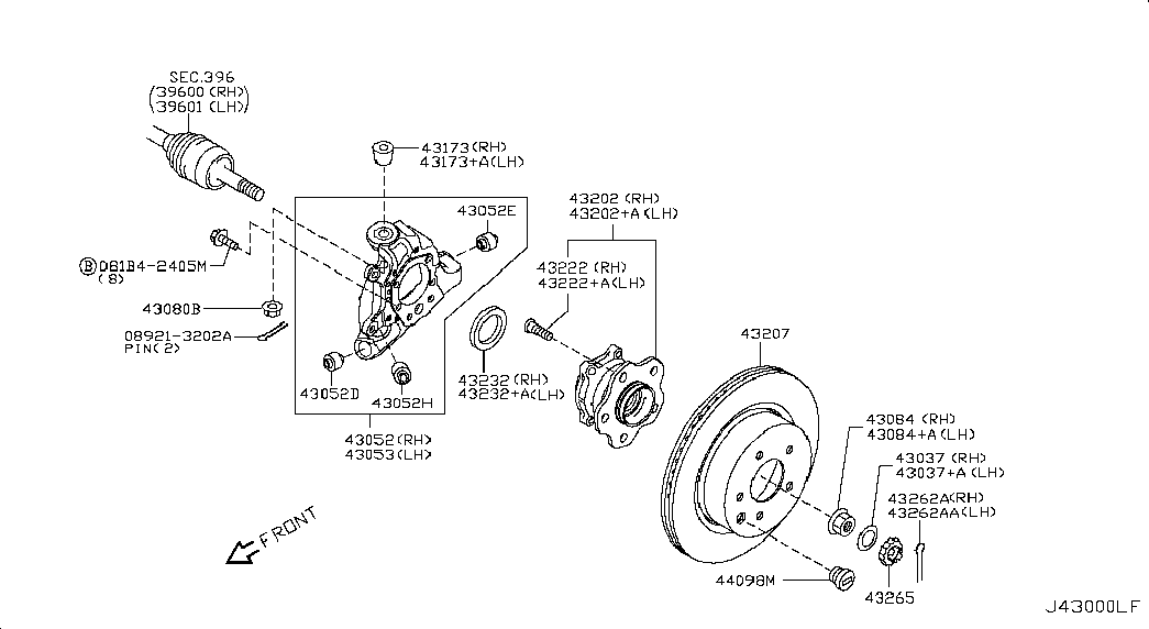 NISSAN 40262-1CA0A - Комплект підшипника маточини колеса autozip.com.ua