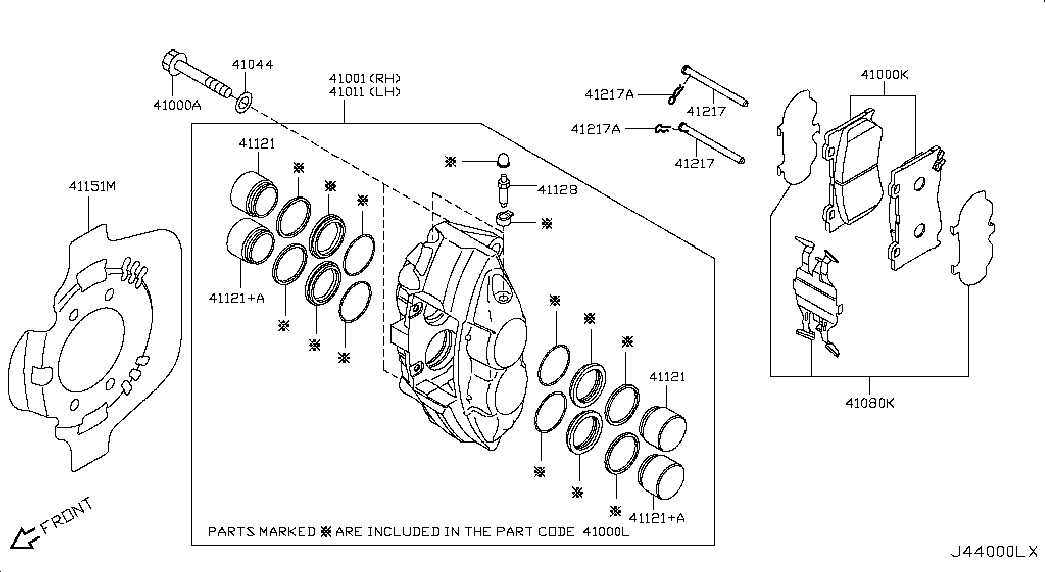 NISSAN D1060JL00K - Гальмівні колодки, дискові гальма autozip.com.ua