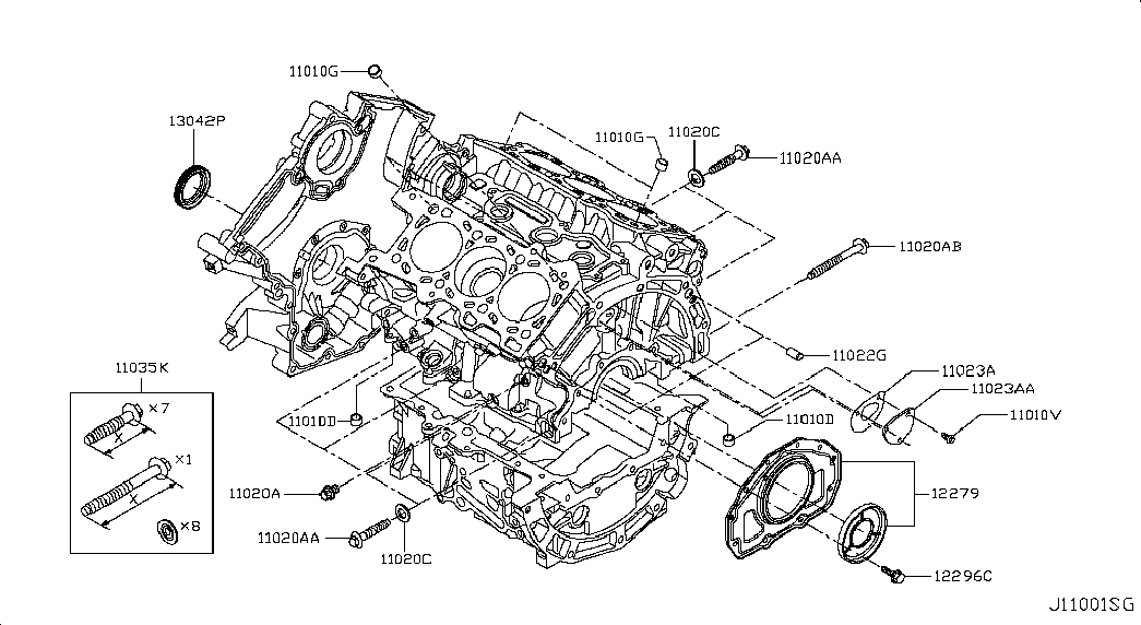 NISSAN 12279-00Q0B - Ущільнене кільце, колінчастий вал autozip.com.ua