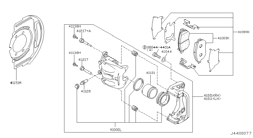 NISSAN 441390V700 - Направляючий болт, корпус скоби гальма autozip.com.ua