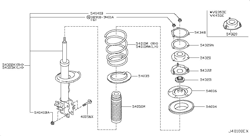 NISSAN 540358J000 - Відбійник, буфер амортизатора autozip.com.ua