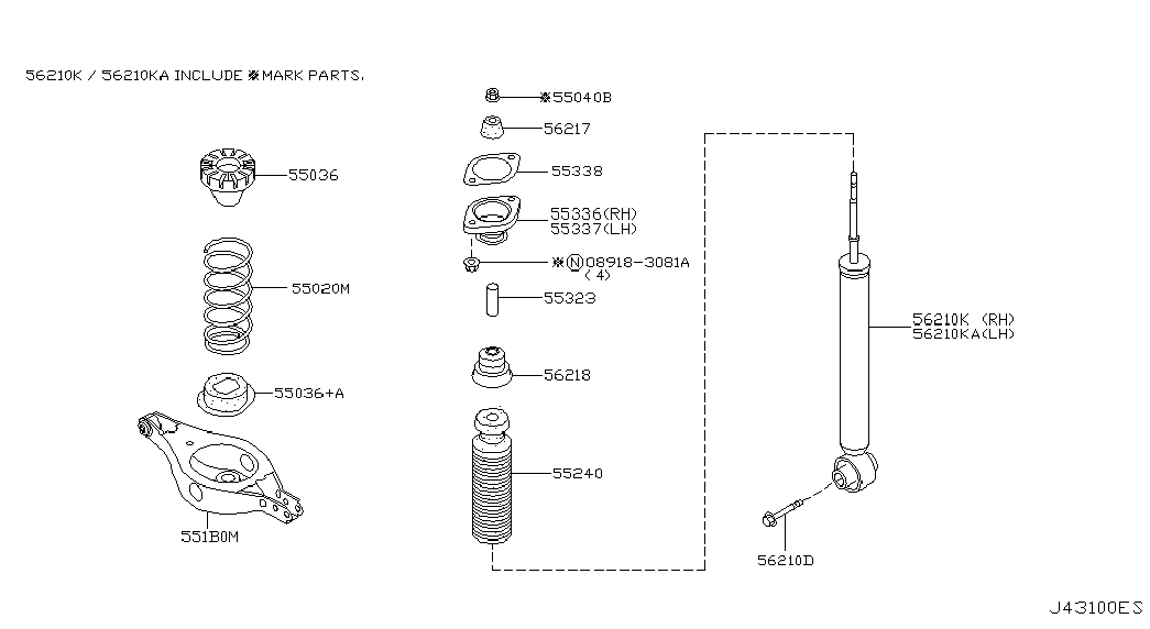 NISSAN 56210-CG225 - Сайлентблок стійки, амортизатора autozip.com.ua