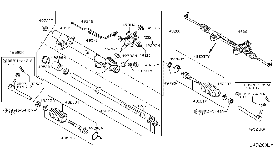 NISSAN D8640-EG025 - Наконечник рульової тяги, кульовий шарнір autozip.com.ua