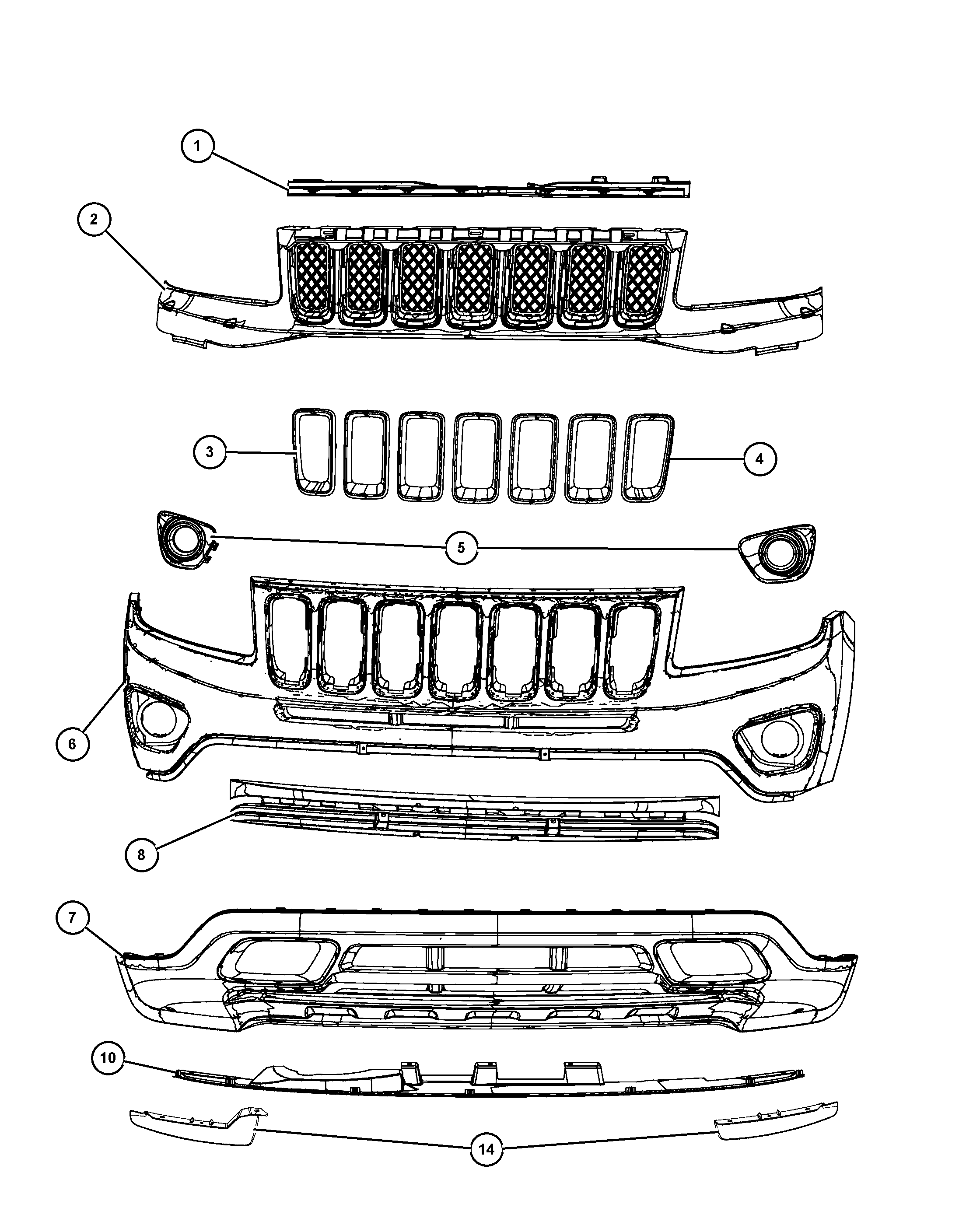 Jeep 68109 865AA - Облицювання / захисна накладка, облицювання радіатора autozip.com.ua