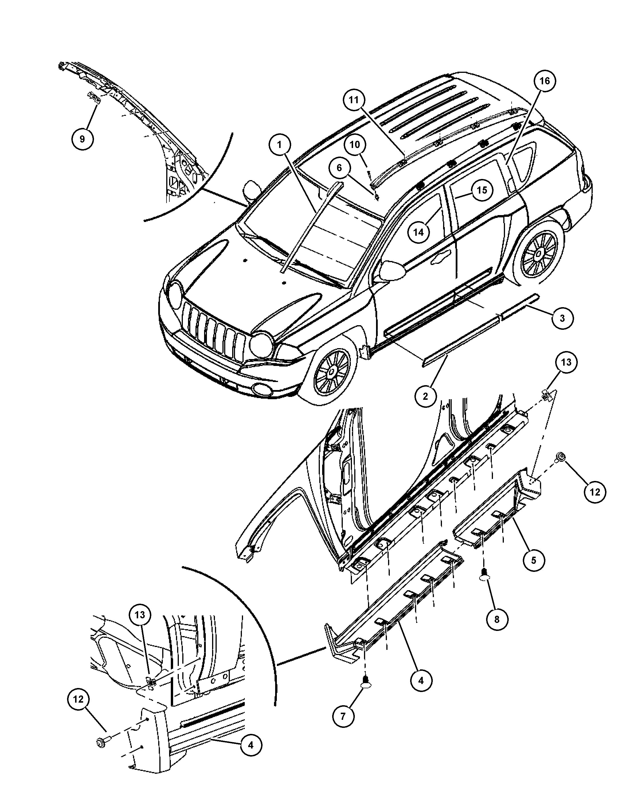 Jeep 5182 572AB - Облицювання / захисна накладка, двері autozip.com.ua