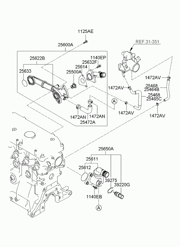 KIA 25612-02501 - Термостат, охолоджуюча рідина autozip.com.ua