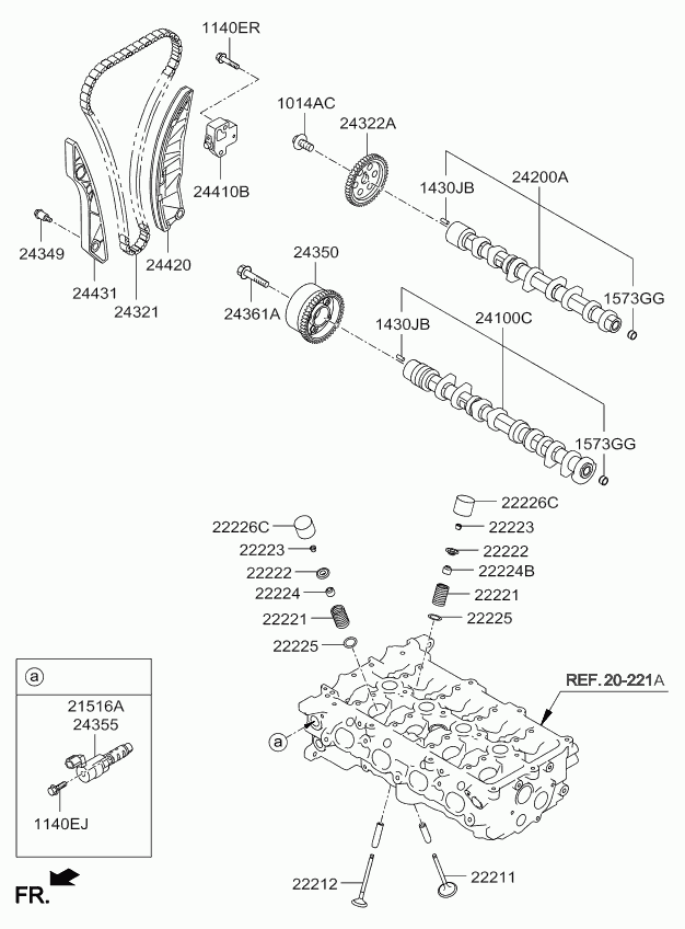 KIA 243212B100 - Ланцюг приводу распредвала autozip.com.ua