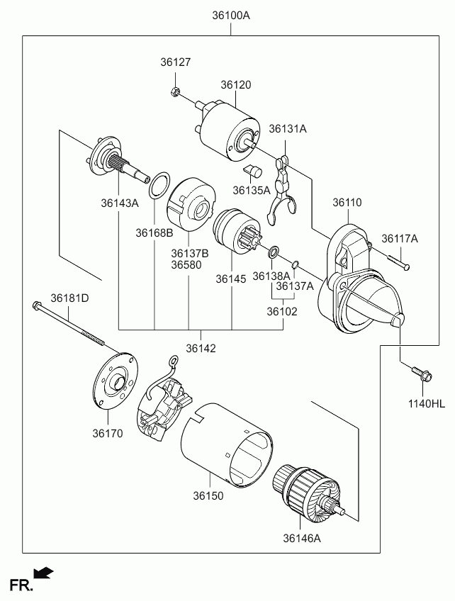 Hyundai 36120-2E121 - Тягове реле, стартер autozip.com.ua