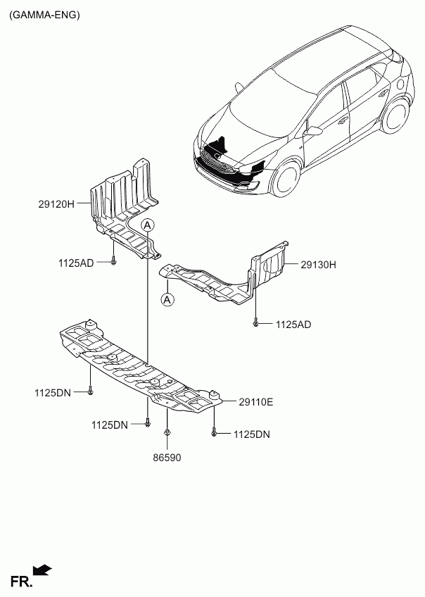 Hyundai 29120A6000 - Кожух двигуна autozip.com.ua