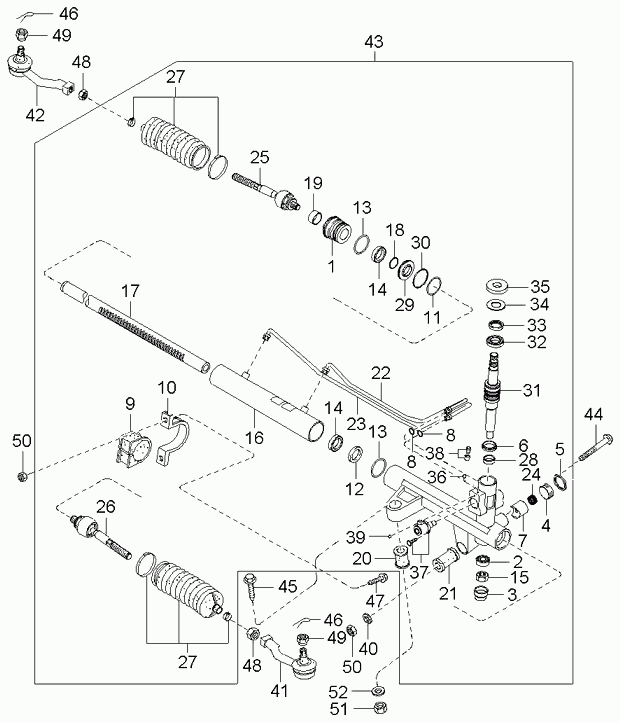 Hyundai 577103E011 - Рульовий механізм, рейка autozip.com.ua