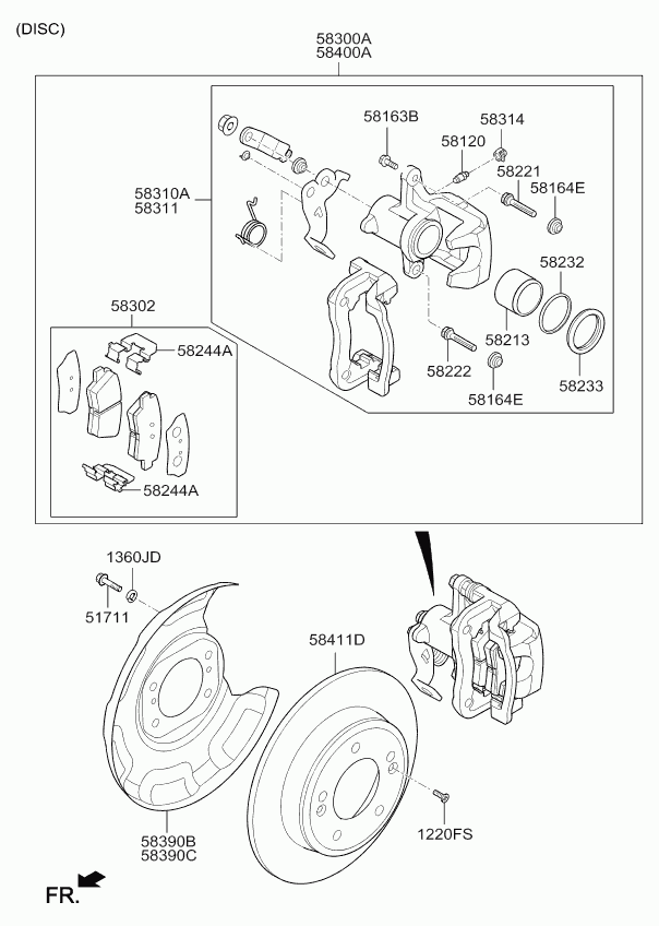 KIA 58302 A7B30 - Гальмівні колодки, дискові гальма autozip.com.ua