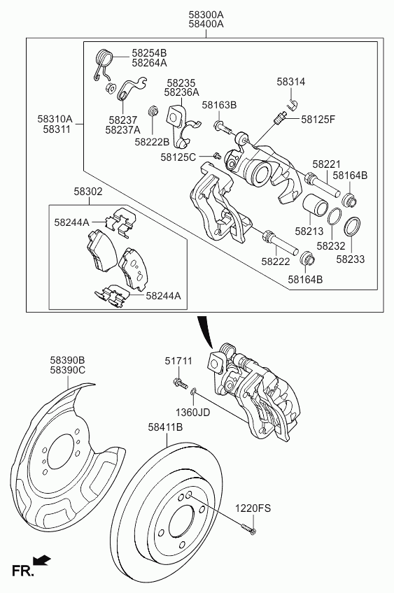 KIA 58311-1WA30 - Гальмівний супорт autozip.com.ua