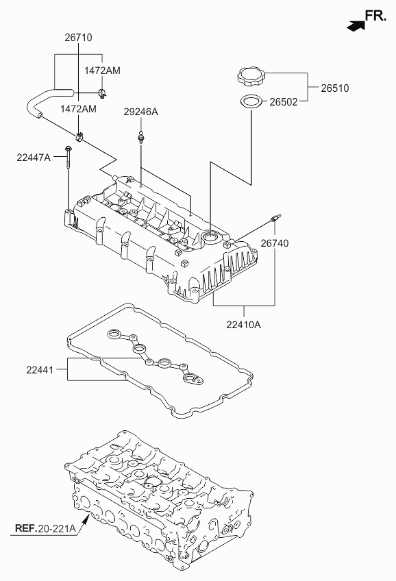 Hyundai 22441-2G100 - Прокладка, кришка головки циліндра autozip.com.ua