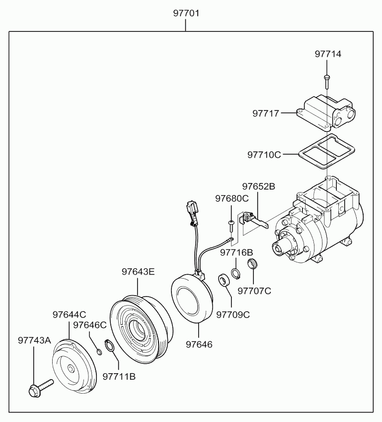 KIA 97701-2C100 - Компресор, кондиціонер autozip.com.ua