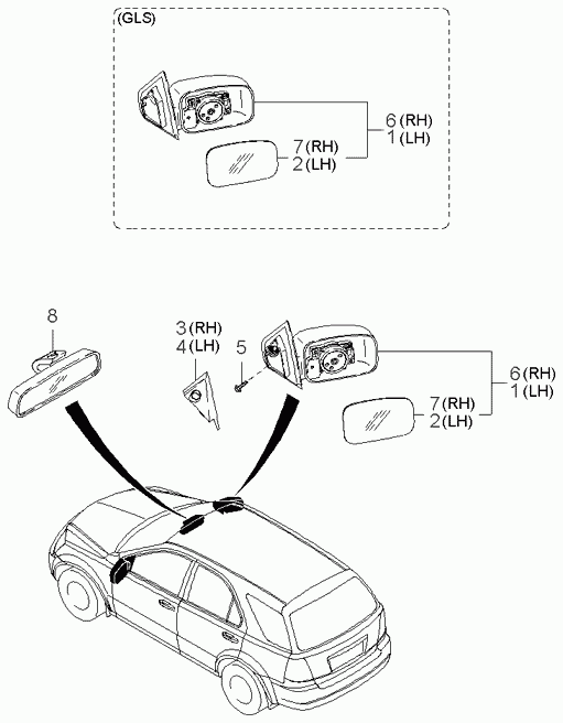 KIA 876013E220XX - Зовнішнє дзеркало autozip.com.ua