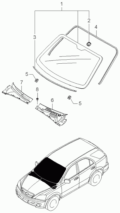 Hyundai 861103E000 - Вітрове скло autozip.com.ua