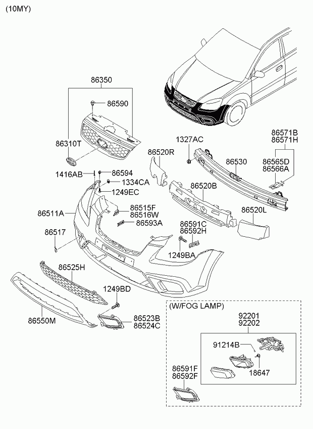 KIA 86530-1G000 - Підсилювач бампера autozip.com.ua