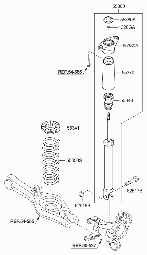 KIA 55300A2050 - Амортизатор autozip.com.ua