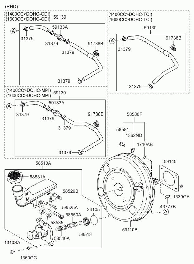 KIA 58510-A5200 - Головний гальмівний циліндр autozip.com.ua