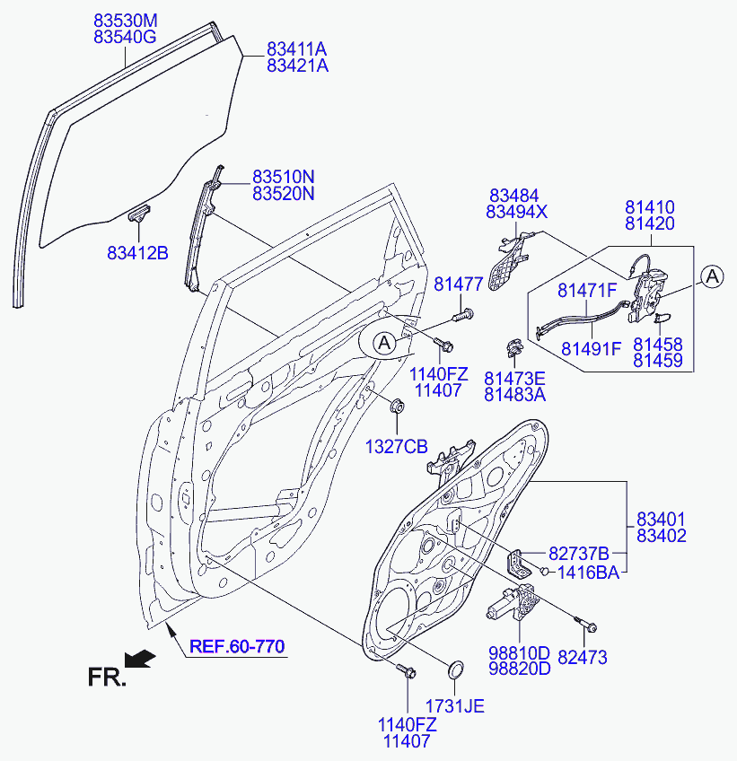 KIA 814102P000 - Замок двері autozip.com.ua