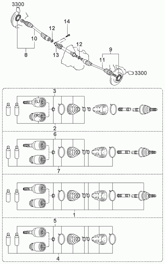 Hyundai 0K9A4-22-530 - Пильник, приводний вал autozip.com.ua