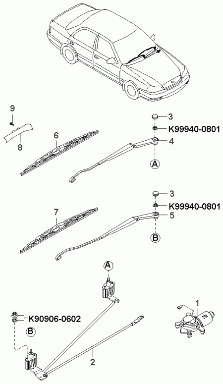 KIA 0K9A167330 - Щітка склоочисника autozip.com.ua