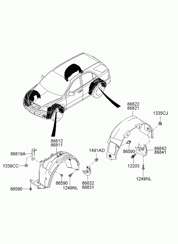 KIA 868113E500 - Обшивка, колісна ніша autozip.com.ua