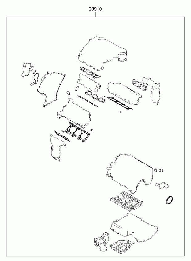 KIA KS665 10 270 - Комплект прокладок, двигун autozip.com.ua