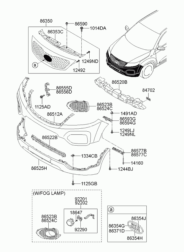 KIA 865222P000 - Решітка вентилятора, буфер autozip.com.ua