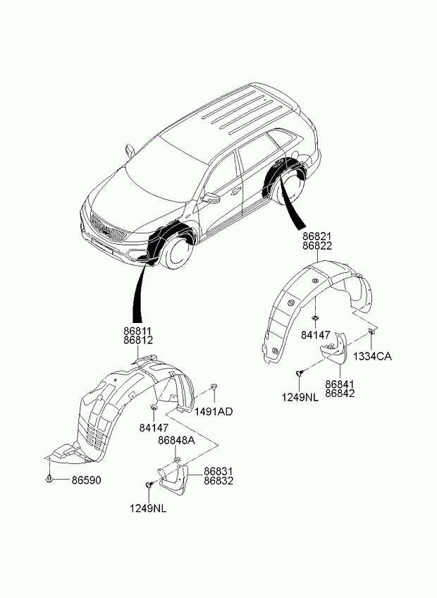 KIA 868402P000 - Обшивка, колісна ніша autozip.com.ua