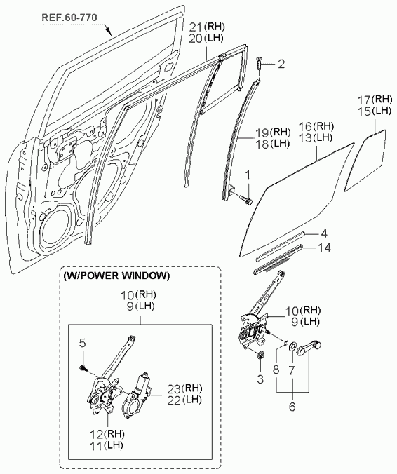 KIA 83417 07000 - Бокове вікно autozip.com.ua