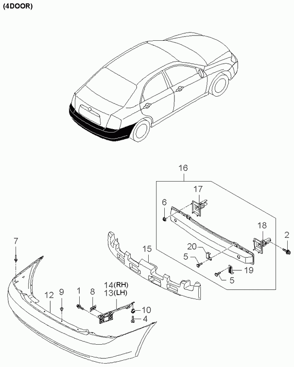 KIA 86611-2F000 - Буфер, бампер autozip.com.ua