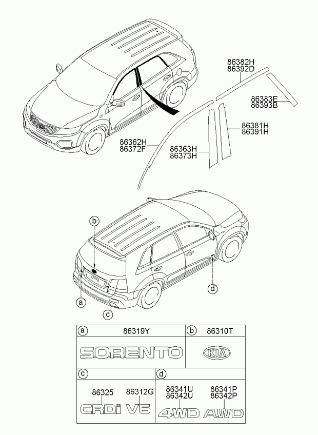 KIA 863421U000 - Емблема задніх дверей autozip.com.ua