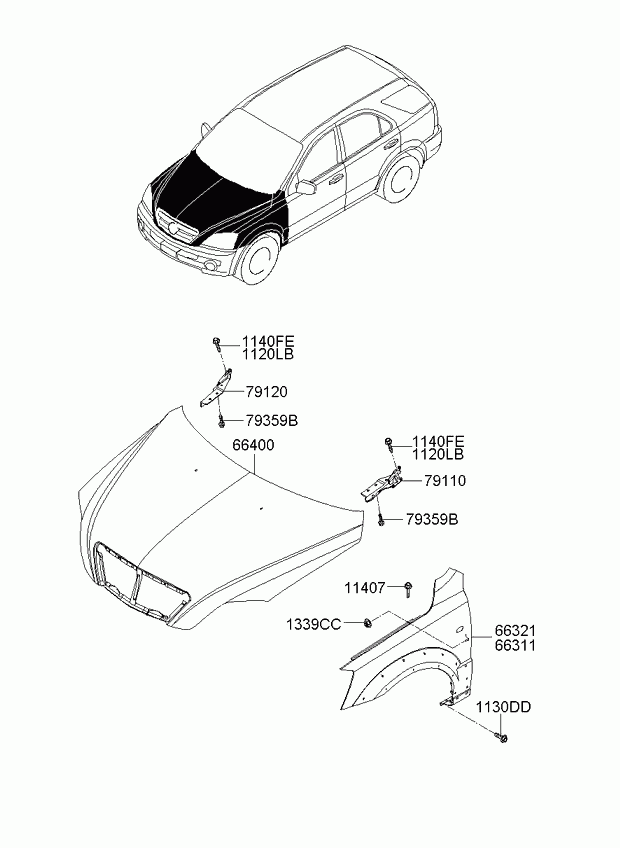 KIA 66321-3E141 - Крило autozip.com.ua